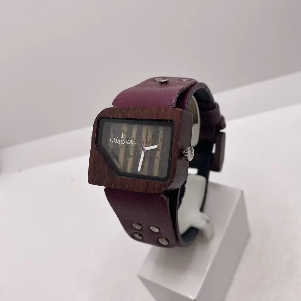 Mistura Womens Colombian Wood Watch Works New Battery